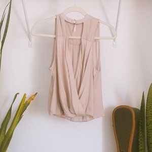 Free People Taupe Choker Tank Top
